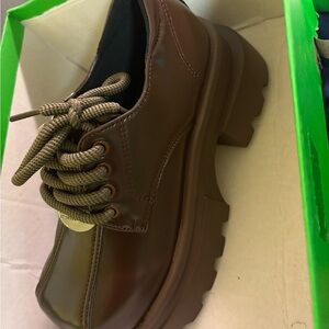 Brown Oxfords with Chunky Sole
